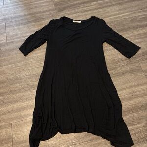 Living Doll Black Asymmetrical High-Low Dress